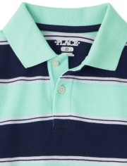Boys Striped Pique Polo