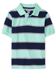 Boys Striped Pique Polo