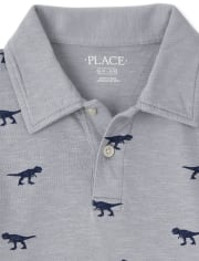 Boys Print Jersey Polo