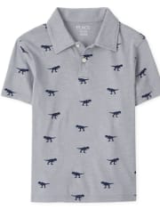 Boys Print Jersey Polo