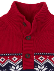 Boys Fairisle Mock Neck Sweater