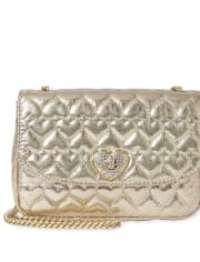Girls Glitter Heart Quilted Bag