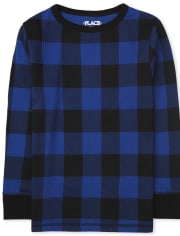 Boys Buffalo Plaid Thermal Top