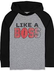 Camiseta con capucha raglán gráfica para niños