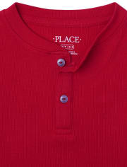 Camiseta térmica con cuello henley para niños