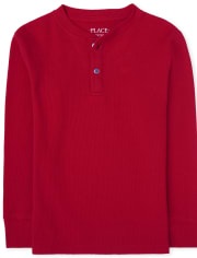 Camiseta térmica con cuello henley para niños