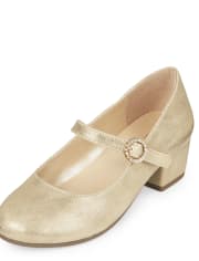 Zapatos de tacón brillante para niñas
