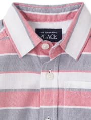 Toddler Boys Striped Oxford Button Down Shirt