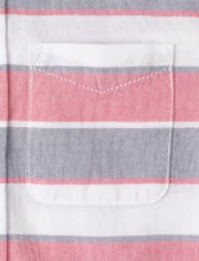 Toddler Boys Striped Oxford Button Down Shirt