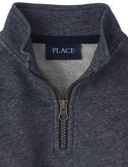 Toddler Boys Half Zip Mock Neck Pullover
