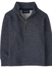 Toddler Boys Half Zip Mock Neck Pullover