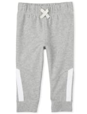 Pantalones deportivos de polar con rayas laterales activos para bebés y niños pequeños