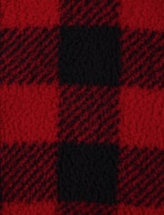 Toddler Boys Buffalo Plaid Sherpa Cozy Zip Up Hoodie