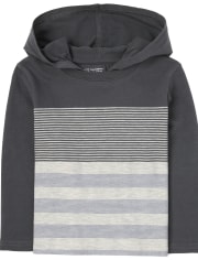 Toddler Boys Striped Hooded Top
