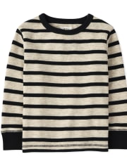 Toddler Boys Striped Thermal Top