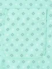 Chemise boutonnée en popeline imprimée pour garçon