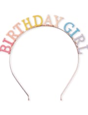Girls Glitter Birthday Metal Headband