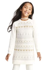 Girls Heart Fairisle Sweater Dress