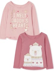 Toddler Girls Winter Top 2-Pack
