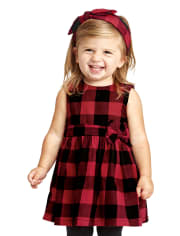 Toddler Girls Matching Family Buffalo Plaid Fit And Flare Dress