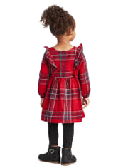 Baby And Toddler Girls Matching Family Plaid Peasant Dress