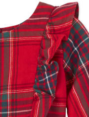 Baby And Toddler Girls Matching Family Plaid Peasant Dress