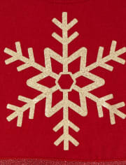 Toddler Girls Glitter Snowflake Knit To Woven Tutu Dress