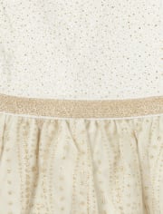 Toddler Girls Glitter Knit To Woven Tutu Dress