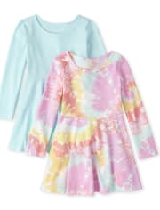 Toddler Girls Tie Dye Everyday Dress 2-Pack