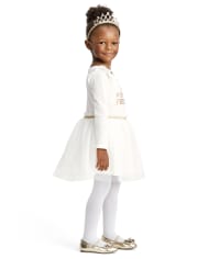 Vestido tutú de princesa de la nieve con purpurina para niñas pequeñas