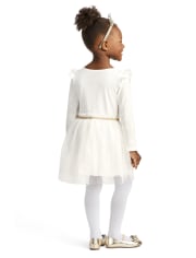 Vestido tutú de princesa de la nieve con purpurina para niñas pequeñas