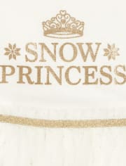 Vestido tutú de princesa de la nieve con purpurina para niñas pequeñas