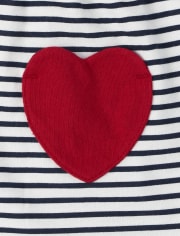 Toddler Girls Heart Striped Outfit Set