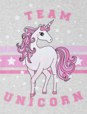 Girls Team Unicorn Snug Fit Cotton Pajamas