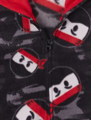 Pijama de una pieza de forro polar Ninja para niños