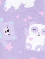 Baby And Toddler Girls Glow Animals Snug Fit Cotton Pajamas