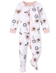 Baby And Toddler Girls Floral Family Snug Fit Cotton One Piece Pajamas