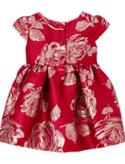 Baby Girls Mommy And Me Vestido a juego de jacquard rosa metalizado