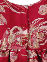 Baby Girls Mommy And Me Vestido a juego de jacquard rosa metalizado