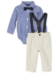 Conjunto bebé niño popelín cuadros