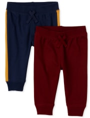 Baby Boys Side Stripe Pants 2-Pack