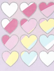 Conjunto de traje de corazón de arcoíris para niñas pequeñas