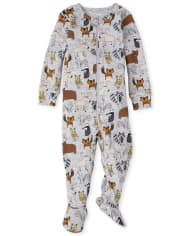 Baby And Toddler Boys Woodland Critters Snug Fit Cotton One Piece Pajamas
