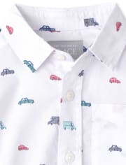 Camisa con botones de popelina para niños pequeños