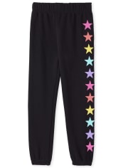 Girls Active Rainbow French Terry Jogger Pants