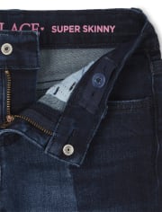 Jeans Niña Dos Tonos Bajo Deshilachado Super Skinny