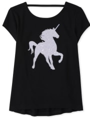 Top con corte gráfico para niñas