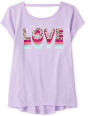 Girls Graphic Cut Out Top