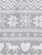 Girls Fairisle Fleece Lined Leggings