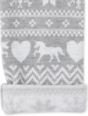 Girls Fairisle Fleece Lined Leggings